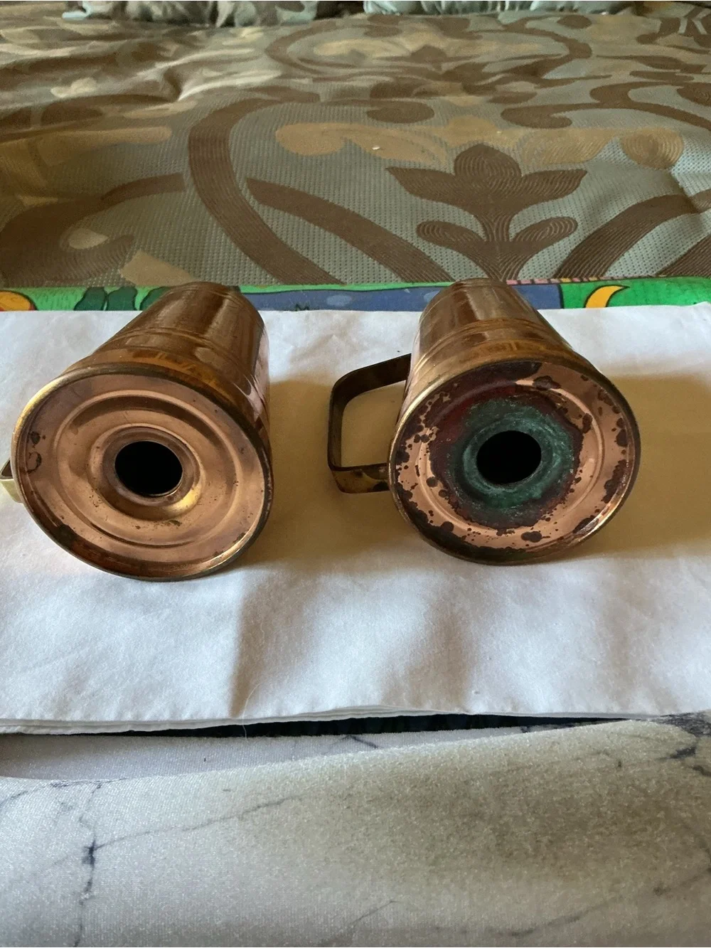 Copper Salt and Pepper Shakers - Vintage Metal Set